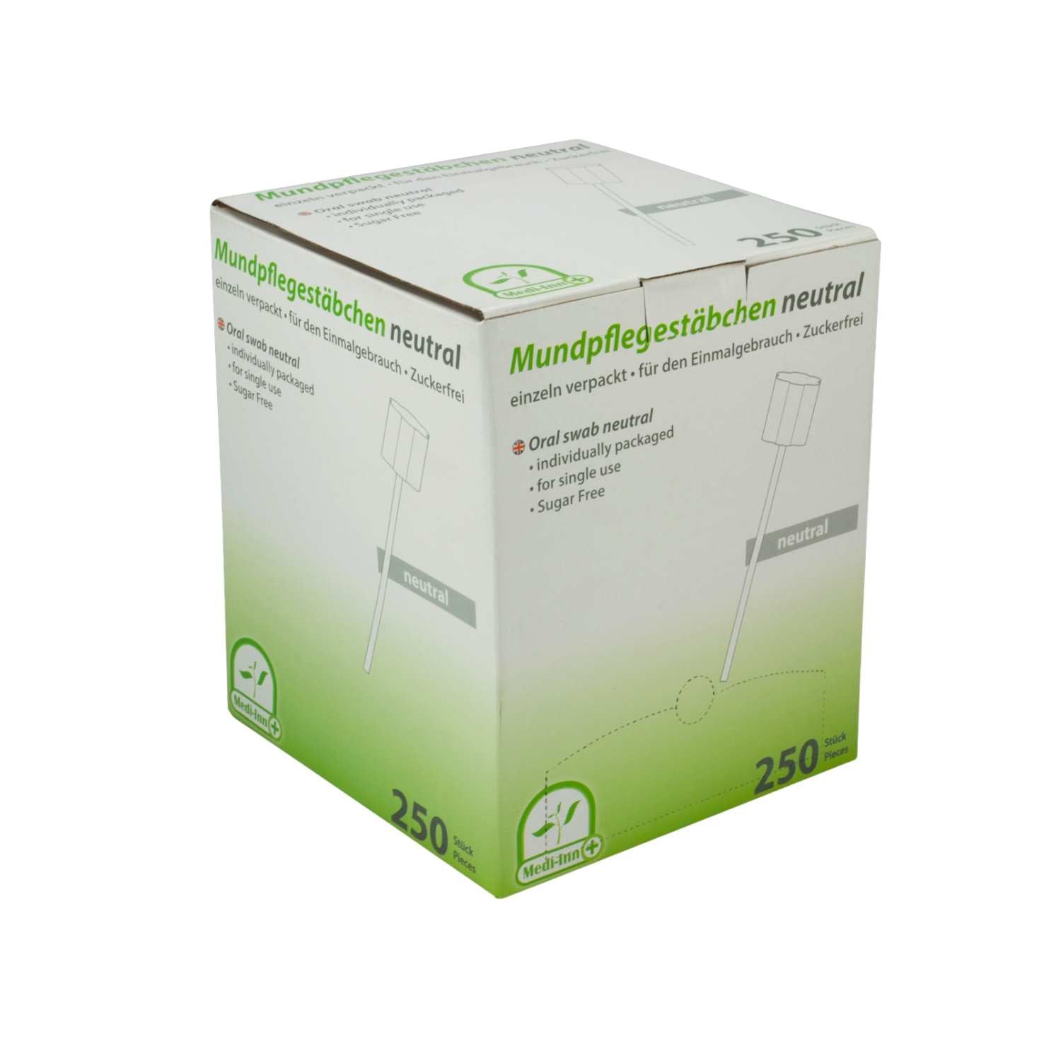 Medi-Inn Mundpflegestäbchen mit Schaumstoffkopf (ca. 1,8 cm) grün - neutral, zuckerfrei